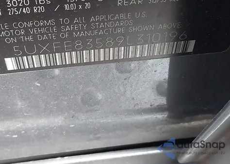 2009 BMW X5 xDrive48I from USA, damaged, VIN 5UXFE83589L310196